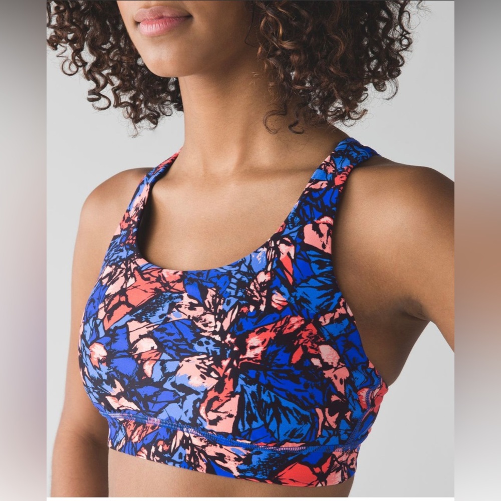 Lululemon Energy Bra (H2O) in Mini Paint Storm Harbor Blue Multi